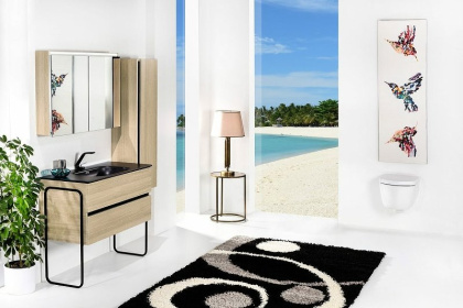 Зеркальный шкаф Vallessi 80 LIGHT OAK с подстветкой 547-L Boheme