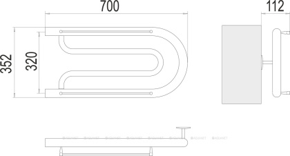 Полотенцесушитель Terminus Фокстрот (1")320х700