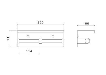 Бумагодержатель двойной с полкой AQUATEK, матовый черный AQ4909MB ОБЕРОН
