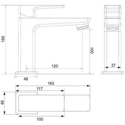 Смеситель для умывальника OMNIRES PARMA PM7410BL (черный BLM)