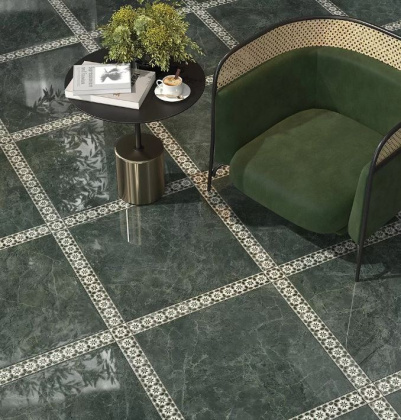 Бордюр OS\A313\SG606220RL Серенада 3 бежевый/зеленый 7,2см*60см*9мм (1уп/9шт/)Лаппатированный, шт