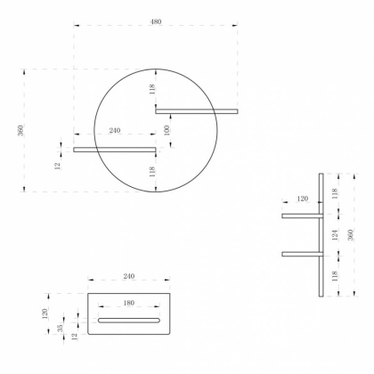 Полочка для ванной комнаты ABBER Stein AS1656 белая матовая Полочка для ванной комнаты ABBER Stein AS1656 белая матовая