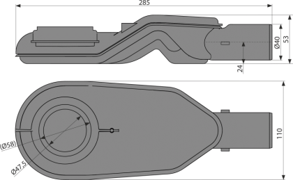 Экстра низкий сифон DN40 для водоотводящего желоба APZ2012, APZ2022