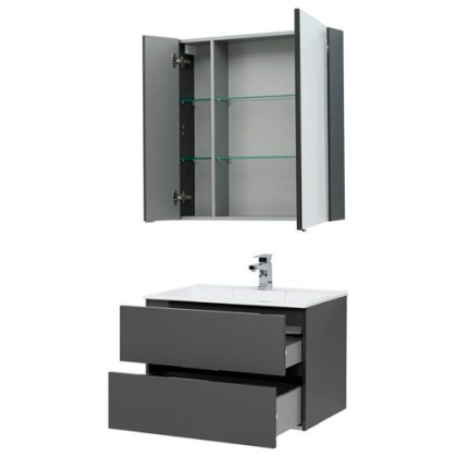 Мебель для ванной Aquanet Алвита 80 серый антрацит