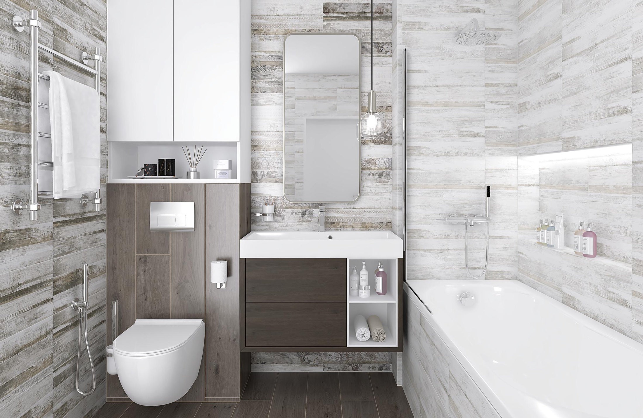 Next Плитка настенная серый узор 34100 25х50