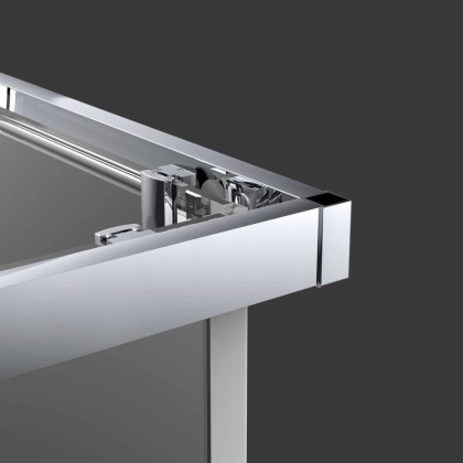 Душевой уголок Alpha VSS-3AL100CLB, 1000*1000, черный, стекло прозрачное