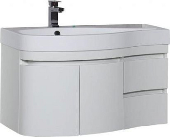 Тумба с раковиной Aquanet Сопрано 95 L белый (2 дверцы 2 ящика) Тумба с раковиной Aquanet Сопрано 95 L белый (2 дверцы 2 ящика)