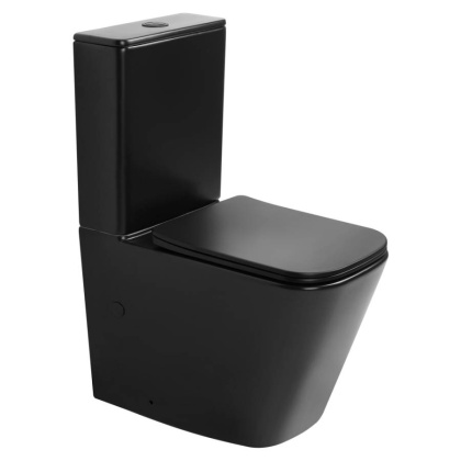 Унитаз ABBER Rechteck AC1210TMB компакт черный матовый, безободковый, смыв торнадо Унитаз ABBER Rechteck AC1210TMB компакт черный матовый, безободковый, смыв торнадо