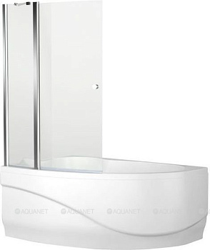Шторка для ванны Aquanet Alfa 3 NF7221-1 pivot, прозрачное стекло