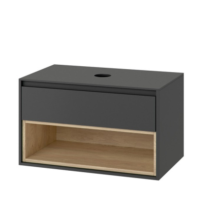 Тумба под накладную раковину EXCELLENT Tuto 80 см (серый/дуб), 1 ящик Тумба под накладную раковину EXCELLENT Tuto 80 см (серый/дуб), 1 ящик