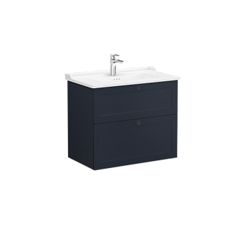 Модуль Root Classic 80 см с классической раковиной, 2 ящика, матовый темно-синий