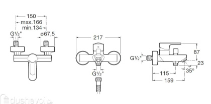 Смеситель Roca L20 для ванны с душем 5A0209C0M