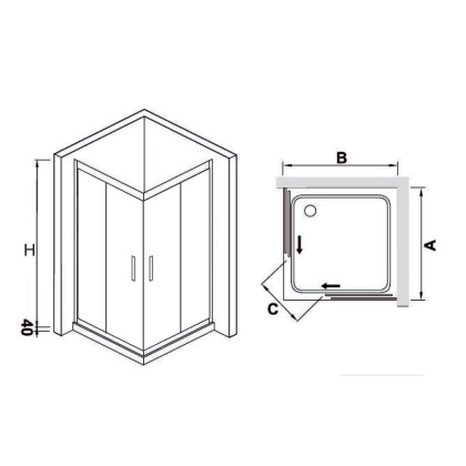 Душевой уголок RGW Hotel HO-312 130x130 профиль Хром стекло прозрачное