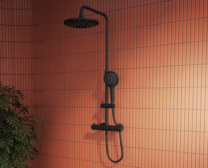 Душевая колонна Aquaheat Bliss 240 2F, матовый черный Душевая колонна Aquaheat Bliss 240 2F, матовый черный