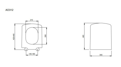 Сиденье с крышкой Scala, дюропласт, плавное опускание, матовый черный, арт. A0312-004 (A0322-004), шт
