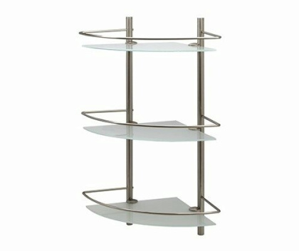 Полка стеклянная тройная, 30,5х61х30,5 см, хром, K-3733
