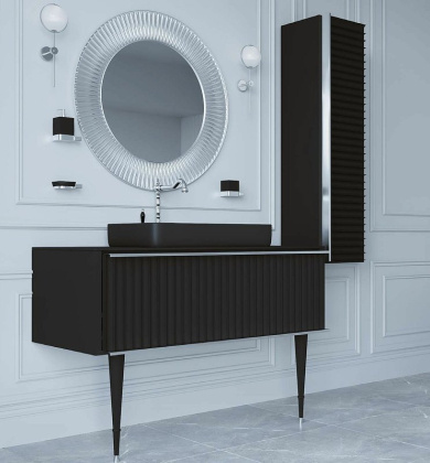 Пенал Canale черный+хром без ножек_Комплект 846-BCR Boheme Пенал Canale черный+хром без ножек_Комплект 846-BCR Boheme