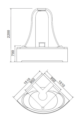 Акриловая ванна Gemy 151х151 G9069 O