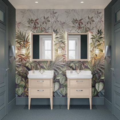 Тумба POMPEI напольная с 2 ящиками 60, камео бежевый глянцевый PO.N.60.2\CAM