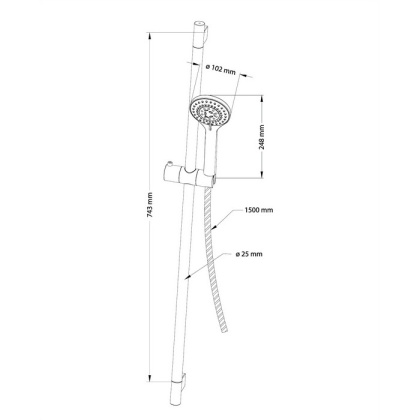 Душевой гарнитур на штанге OMNIRES YOSEMITE-SBL (черный)