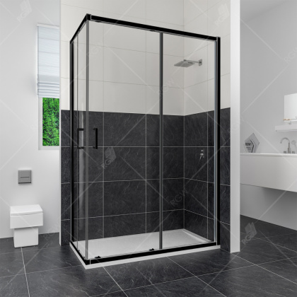 Душевой уголок RGW CL-44 В 32094480-14 80 х 100 см, дверь раздвижная, стекло прозрачное, черный