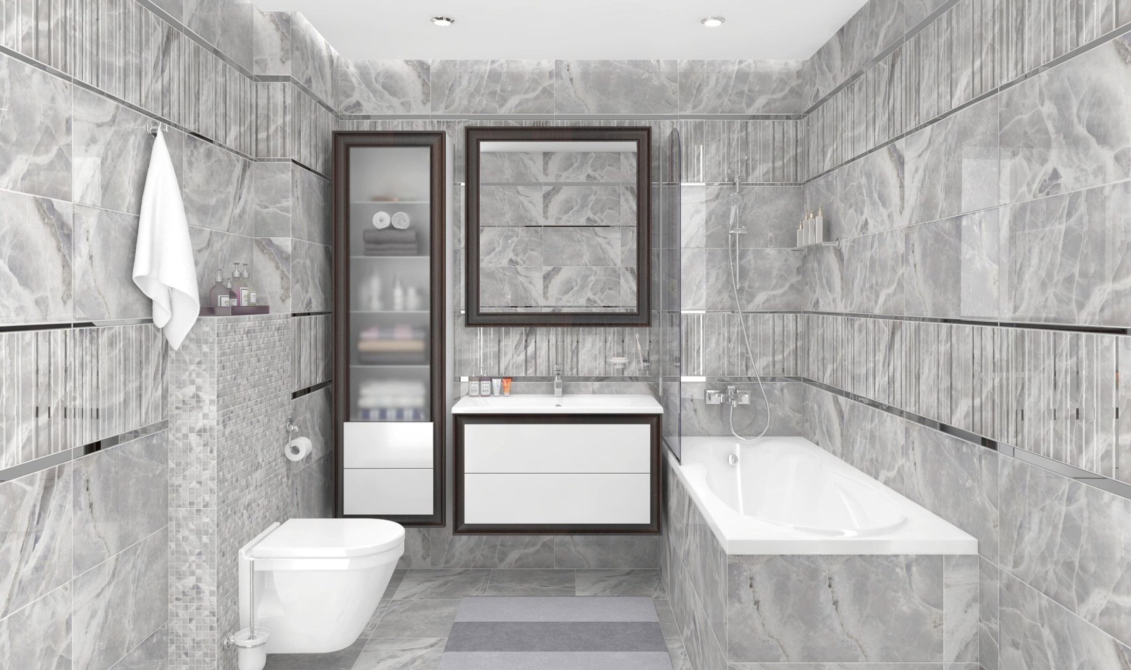 Плитка настенная Plazma Plazma серый (30см*60см*85мм) (11шт/1,98м2) ,м2