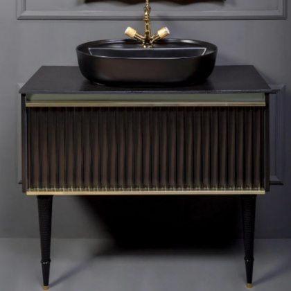 Тумба Canale 100 черная + Золото_Комплект 843-100-BG Boheme Тумба Canale 100 черная + Золото_Комплект 843-100-BG Boheme