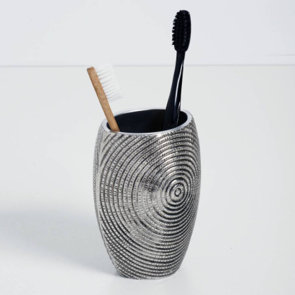 Стакан для зубных щеток Eider, 8х10х7 см, цвет серебро, K-33328