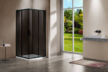 Душевой уголок Garda VSS-1G1212CGB, 1200*1200, черный, стекло тонированное