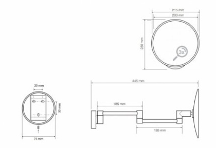 Косметическое зеркало отдельностоящиe