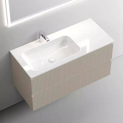 Тумба подвесная SANCOS Snob T левая 995х445х500, c двумя ящиками оснащенными доводчиками, Beige Soft , арт.SNT100LCE