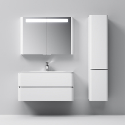 Шкаф-колонна подвесной правый, 155х40х35 см, белый