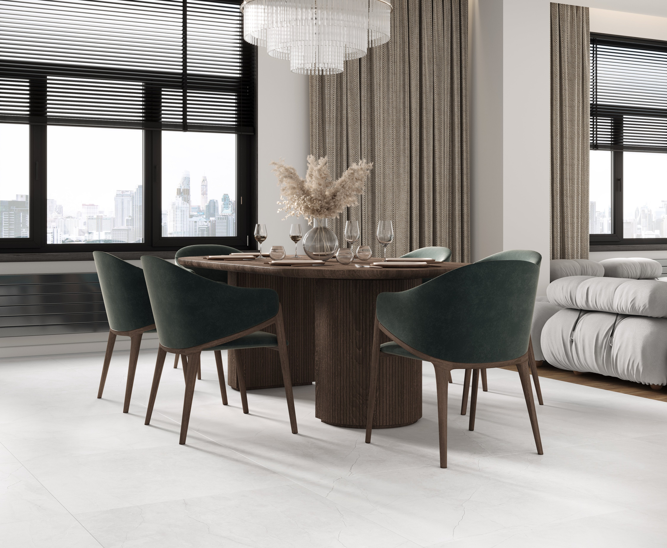 Proxima Bianco Керамогранит белый 80x80 Карвинг