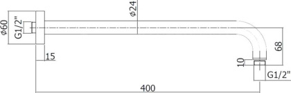 Держатель для верхнего душа Paffoni Lusso ZSOF034HG Держатель для верхнего душа Paffoni Lusso ZSOF034HG