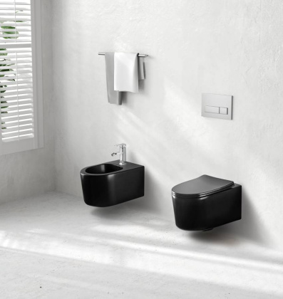 Биде подвесное AQUATEK МИЯ AQ1004-MB, 490*370*300 мм, цвет черный матовый