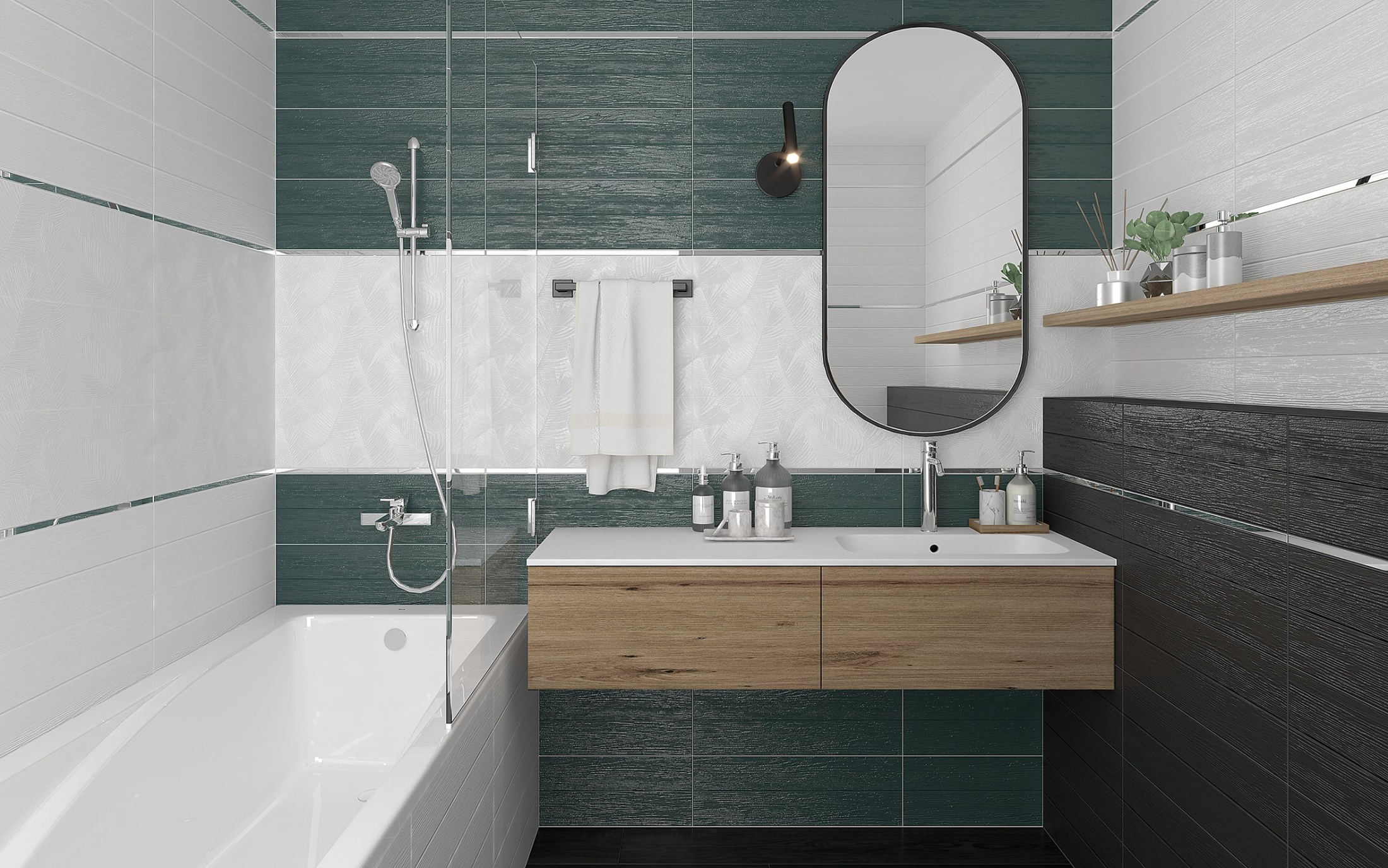 Kopengagen Плитка настенная графитовый 60145 20х60