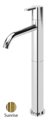 LEAF-LC2-L-PR Смеситель для накладной раковины однорычажный, с донным клапаном, исполнение Sunrise PVD