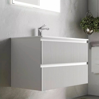 Тумба подвесная SANCOS Snob R 995х445х500, c двумя ящиками оснащенными доводчиками, Bianco, арт.SNR100W