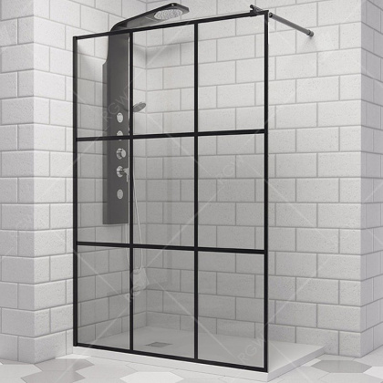 Душевая перегородка RGW Walk In WA-111B 120 411011112-84 профиль Черный стекло прозрачное