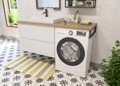 Тумба подвесная под умывальник Malibu Luxe 1550х500 2 ящика (ШхГхВ) 898х476х607