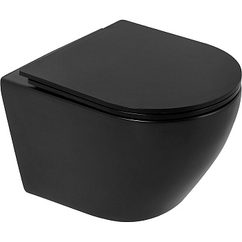 COLORATO Унитаз подвесной безободковый с креплением, чёрный матовый, BB062CHR-MB COLORATO Унитаз подвесной безободковый с креплением, чёрный матовый, BB062CHR-MB
