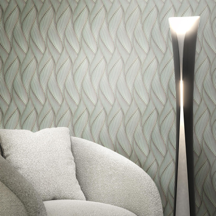 Обои виниловые Трессаж мотив, зеленый Обои виниловые Трессаж мотив, зеленый