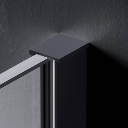 W84WI-80-F1-BTE Душевая перегородка Func 80x200, стекло прозр. 8 мм + покрытие, профиль черный