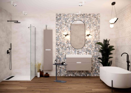 Керамическая плитка Creto Плитка Aura Light Grey W M 31х61 NR Mat 1 Керамическая плитка Creto Плитка Aura Light Grey W M 31х61 NR Mat 1