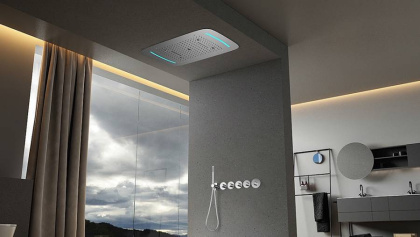 Душевая система Timo Saona SX-2319/18SM скрытого монтажа с термостатом, черное золото Душевая система Timo Saona SX-2319/18SM скрытого монтажа с термостатом, черное золото