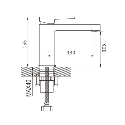 Смеситель для раковины латунь, хром S6801