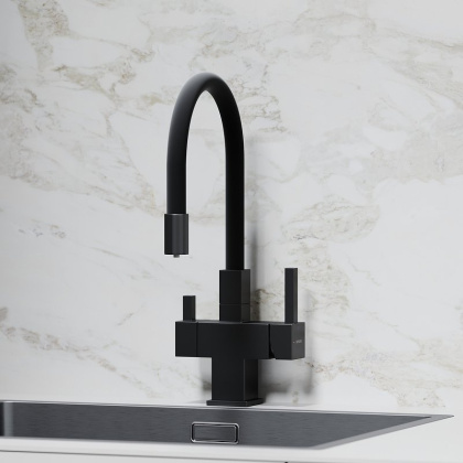 Смеситель для кухни SANCOS Arno с возможностью подключения фильтра для воды, цвет матовый черный, арт. SC4005MB