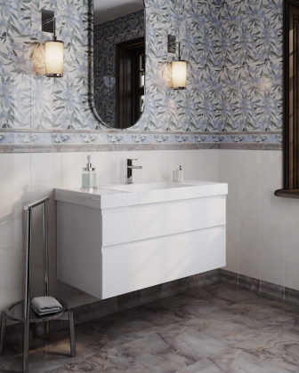 Тумба CUBO подвесная с ящиками 100, белая глянцевая CU.100\WHT