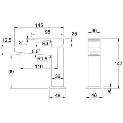 Смеситель для умывальника OMNIRES FRESH FR7110MCR (хром)