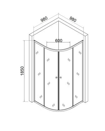 Душевой уголок Agger A01-100TCR_G без поддона 100х100, стекло прозрачное